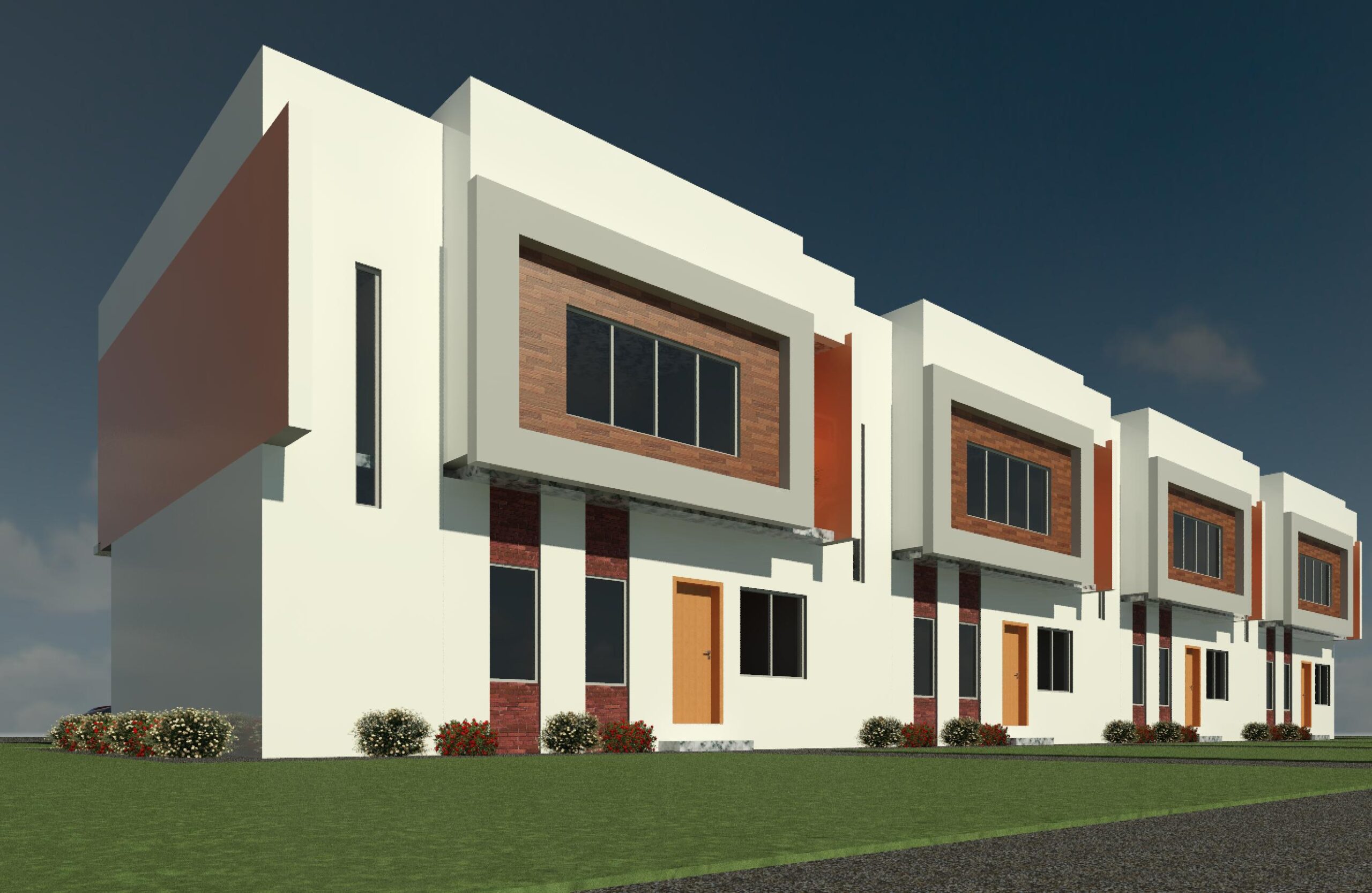 contemporary terrace housing development